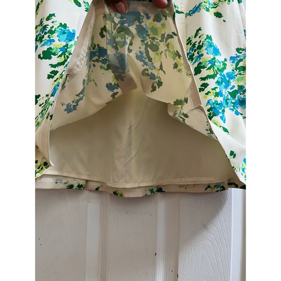 Ann Taylor Silk Shell Full Lined Floral Print Pleated A Line Skirt Petite Size 4 - Picture 7 of 12